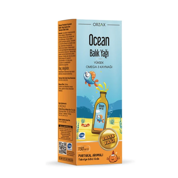 Ocean Balık Yağı Portakal Aromalı Sıvı Takviye Edici Gıda 150 ml ürün görseli 1