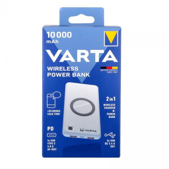 Varta 57913 Wireless Power Bank 10000Mah ürün görseli 1