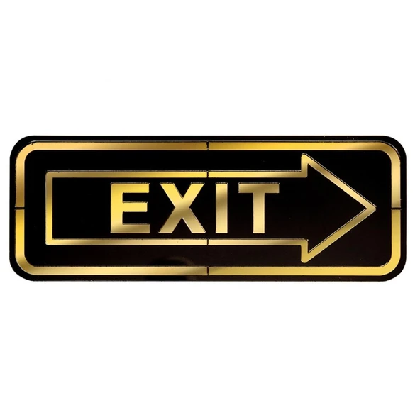 Abs Lüx Çift Katlı Yönlendirme Levhası Siyah-Altın Exit Sağ Yön ürün görseli 1