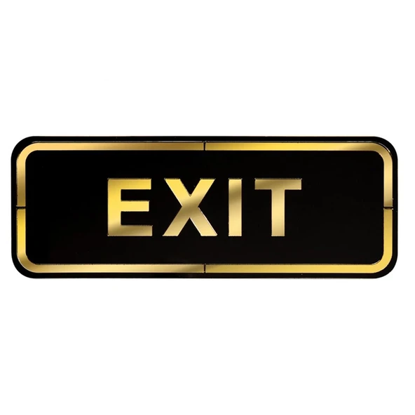 Abs Lüx Çift Katlı Yönlendirme Levhası Siyah-Altın Exit ürün görseli 1