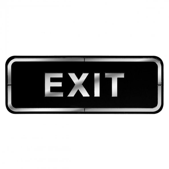 Abs Lüx Çift Katlı Yönlendirme Levhası Siyah-Gümüş Exit ürün görseli 1
