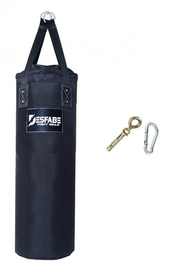 Desfabe Polydes 80x25 Cm Kolonlu Boks Kum Torbası Siyah+Askı Aparatı ürün görseli 1