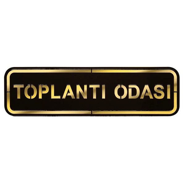 Abs Lüx Çift Katlı Yönlendirme Levhası Siyah-Altın Toplantı Odası ürün görseli 1
