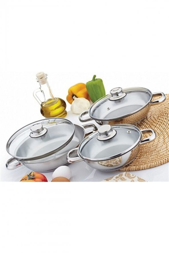 Gülsan Çelik Omlet Set Cam Kapak ürün görseli 1