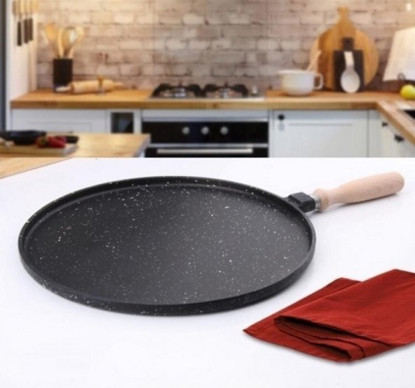 Dora Granit Gözleme ve Pizza Tavası - 36 cm, siyah ürün görseli 1