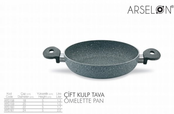 Arselon Granit Sahan - 20 Cm Çift kulplu ürün görseli 1