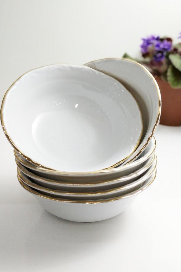Porland Porselen 13cm Altın Yaldız Kase 12 Li ürün görseli 1