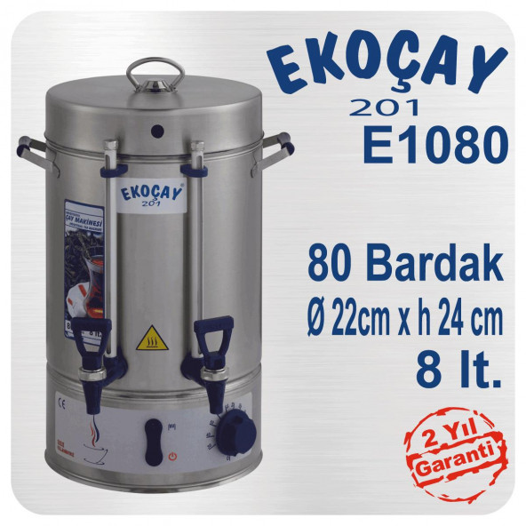 Tugra Ekoçay Çay Makinesi 80 Bardak 8lt ürün görseli 1
