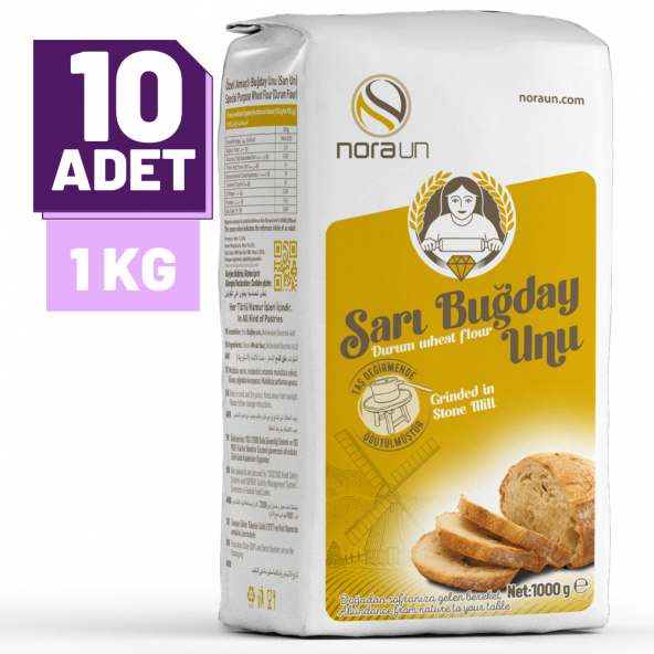Sarı Buğday Unu ( Durum Buğdayı) 1 Kg 10 Adet ürün görseli 1