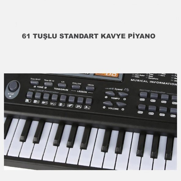 DailyTech 61 Tuşlu Org Piyano Klavye Mikrofonlu Karaoke - Resim 4