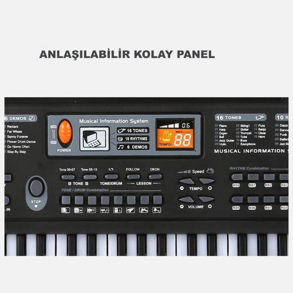 DailyTech 61 Tuşlu Org Piyano Klavye Mikrofonlu Karaoke - Resim 5