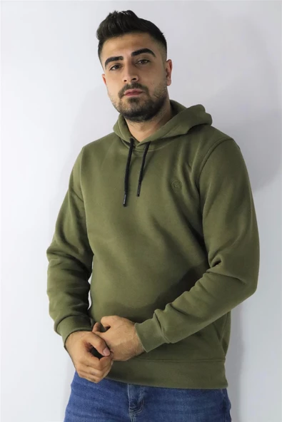 Cazador 22KCEEO05616 Erkek Haki Kapüşonlu Sweat ürün görseli 1