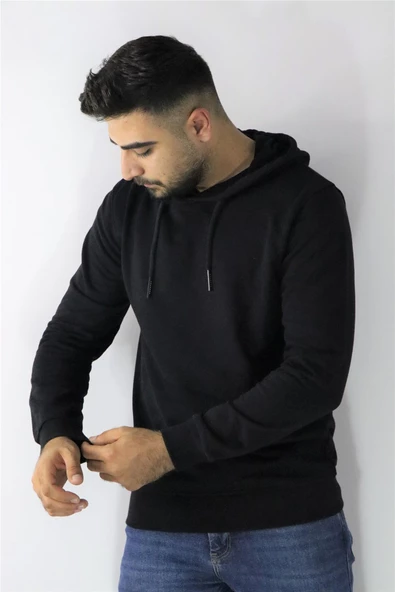 Cazador 22KCEEO05611 Erkek Siyah Kapüşonlu Sweat ürün görseli 1