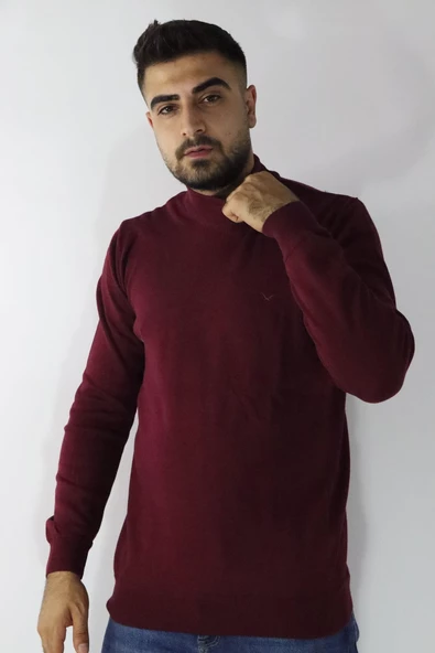 Cazador 22KCEEO03603 Erkek Bordo Basic Yarım Balıkçı Yaka Kazak ürün görseli 1