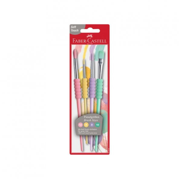 Fırça Seti 4lü Paket 4-8-10-12 Numara Faber Castell Fırça Seti 4lü Paket Pastel Seri ürün görseli 1