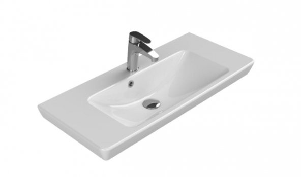 Turkuaz Cerastyle Porto Etajer Uyumlu Lavabo 85x38 cm ürün görseli 1