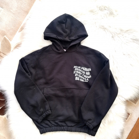 Oversize Dear Person Behind Me Kapşonlu Sweatshirt M/L Beden ürün görseli 1