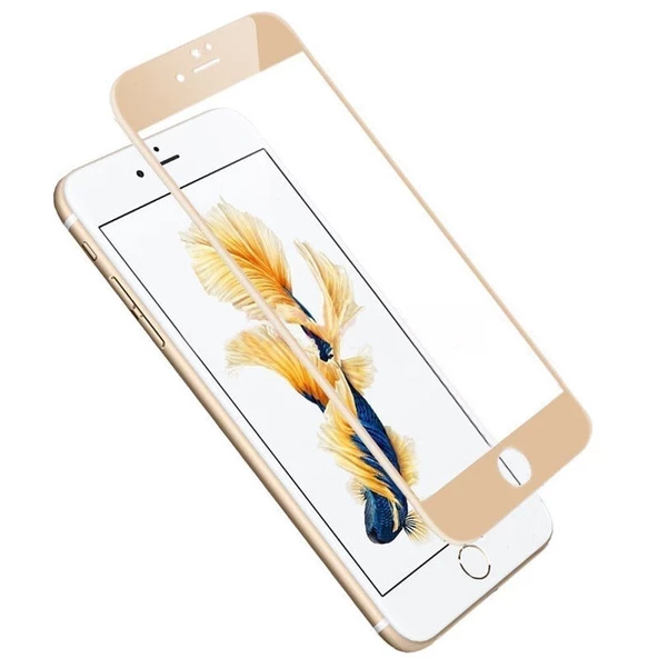 Bufalo iPhone 6-6s Metal Kenarlı Cam Ekran Koruyucu Gold ürün görseli 1