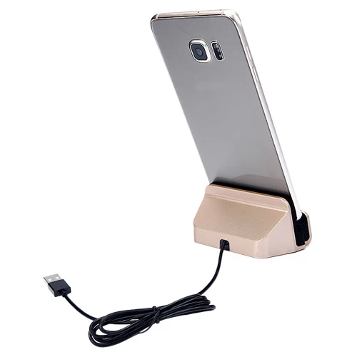 NoTech Micro USB Universal Masaüstü Şarj Aleti Dock Gold - Resim 3