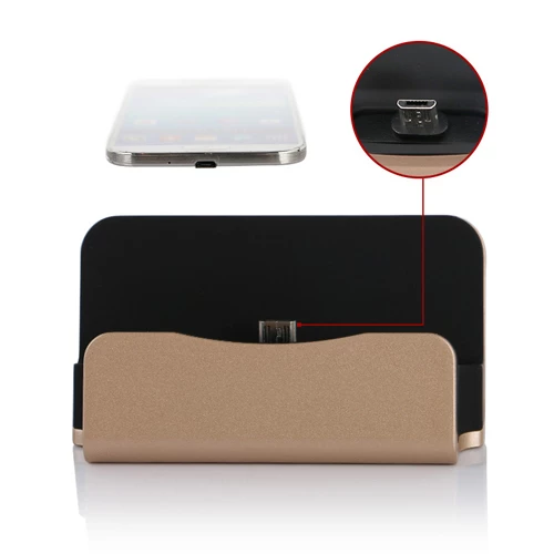 NoTech Micro USB Universal Masaüstü Şarj Aleti Dock Gold - Resim 4
