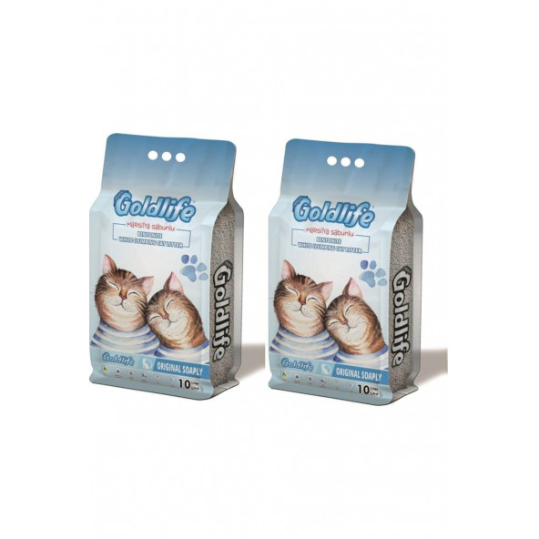 Goldlife Marsilya Sabunlu Bentonit Kedi Kumu 10 Lt X 2 Adet ürün görseli 1