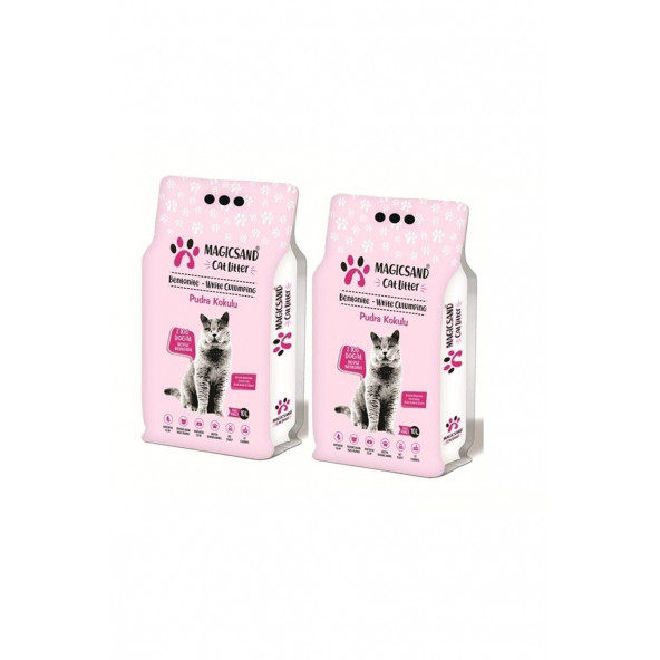 MagicSand Bebe Pudralı Kedi Kumu 10 Lt X 2 Adet KALIN TANELİ ürün görseli 1