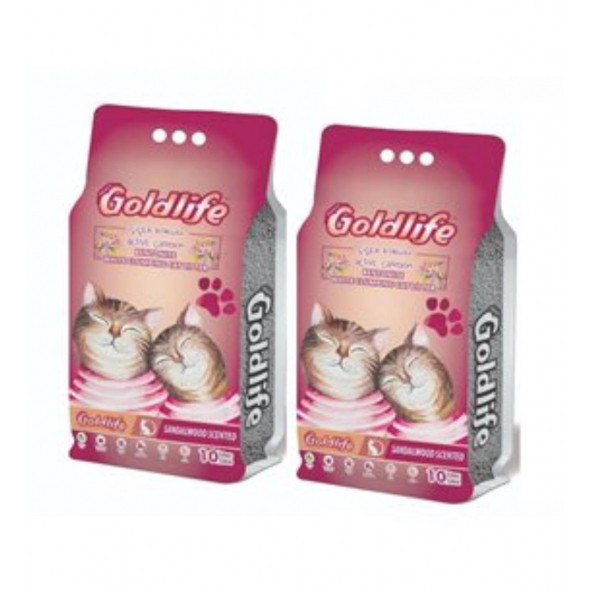 Goldlife Active Carbonlu Çiçek Kokulu Kedi Kumu 10lt. x 2adet ürün görseli 1