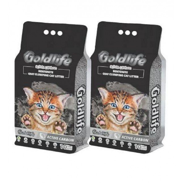 Goldlife Premium Active Carbon Kedi Kumu 10 Lt X 2 ADET ürün görseli 1