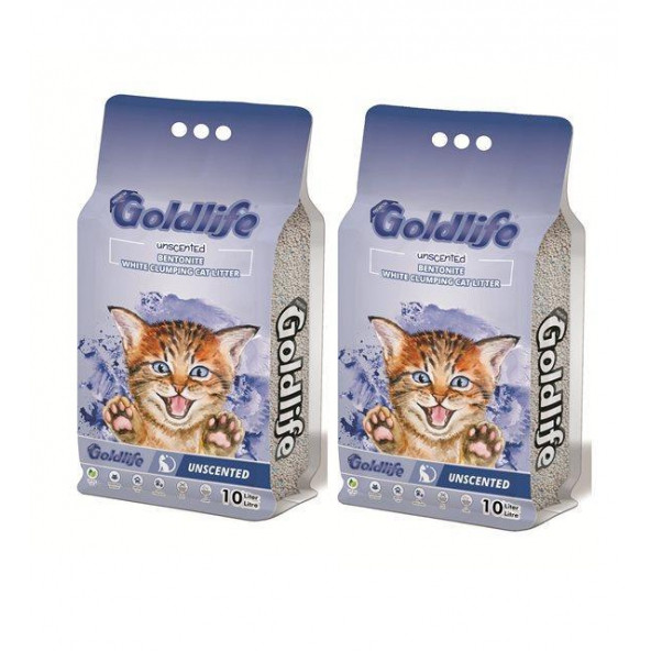 Goldlife Premium Kokusuz Kedi Kumu 10 Lt X 2 ADET ürün görseli 1