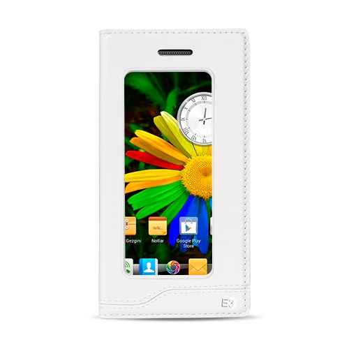 FitCase Dolce GM Discovery E3 Gizli Mıknatıslı Pencereli Kılıf Beyaz ürün görseli 1