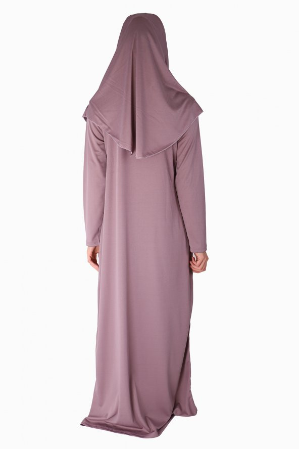 YENİ GÜL KURUSU FERMUARLI NAMAZ ELBİSESİ ürün görseli 1