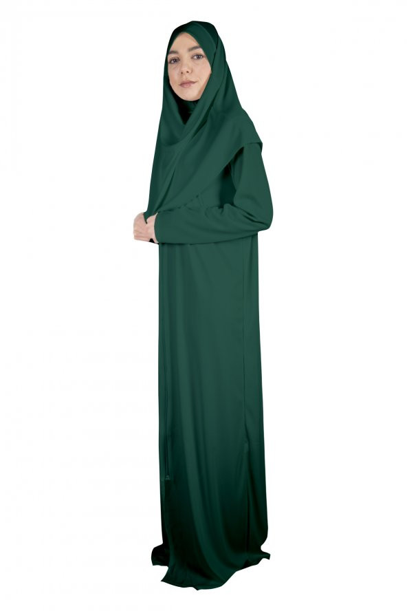 KABE YEŞİLİ FERMUARLI NAMAZ ELBİSESİ ürün görseli 1