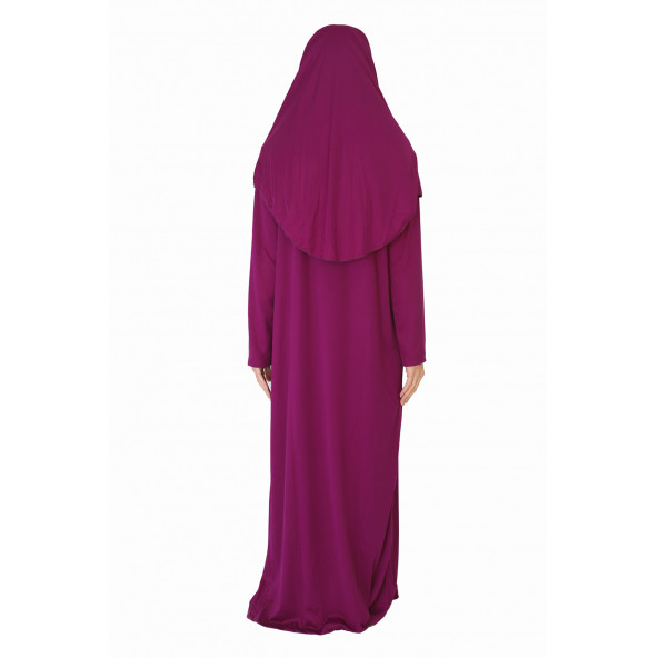 AÇIK MOR FERMUARSIZ NAMAZ ELBİSESİ - Resim 4