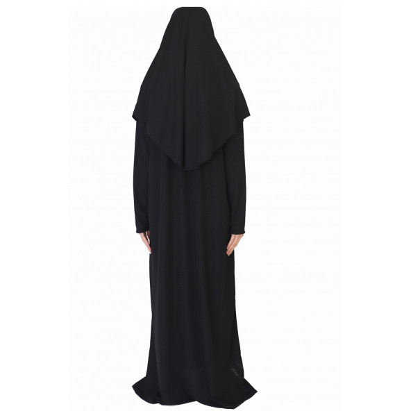SİYAH FERMUARLI NAMAZ ELBİSESİ - Resim 2