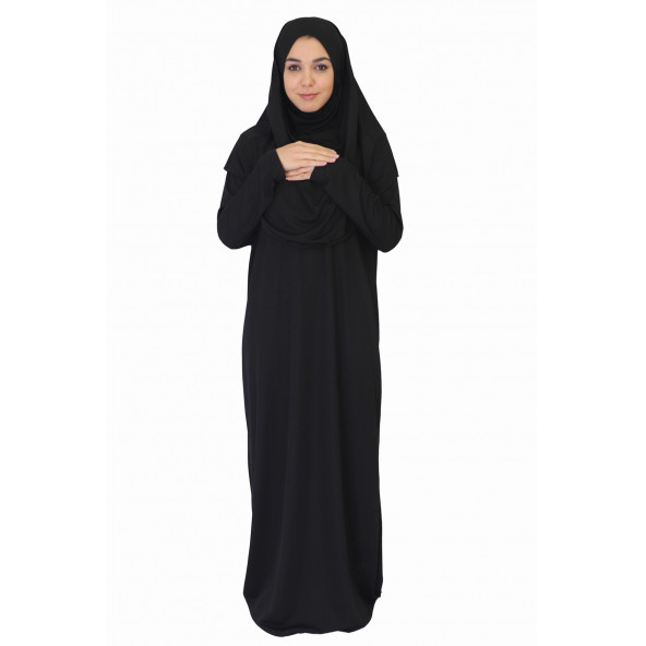 MEDİNE İPEĞİ GÜL KURUSU FERMUARLI NAMAZ ELBİSESİ ürün görseli 1