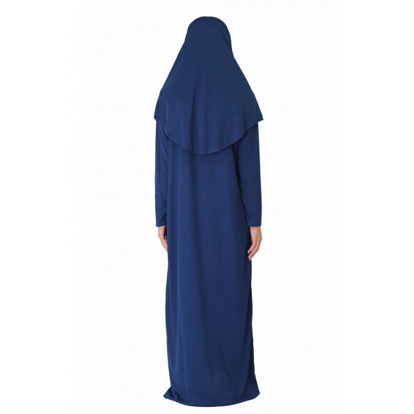 AÇIK LACİVERT FERMUARLI NAMAZ ELBİSESİ ürün görseli 1
