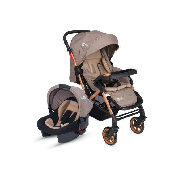 4 Baby Active Gold Travel Sistem Bebek Arabası Kahverengi ürün görseli 1