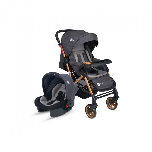 4 Baby Active Gold Travel Sistem Bebek Arabası Antrasit Gri ürün görseli 1