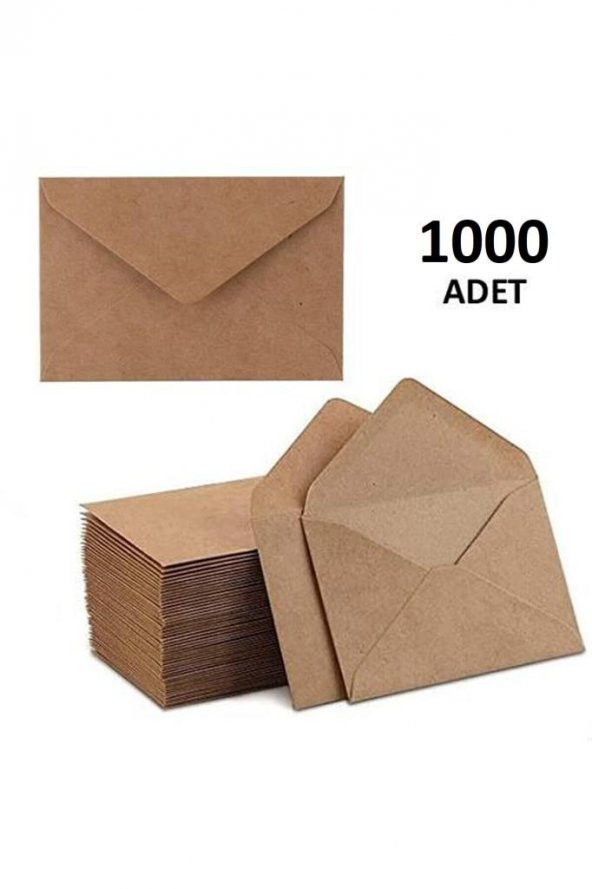 1000 Adet Kahverengi Çaycuma Kraft Zarf Davetiye Lüks Tebrik Kartı Mektup Mühür Cüzdan ürün görseli 1
