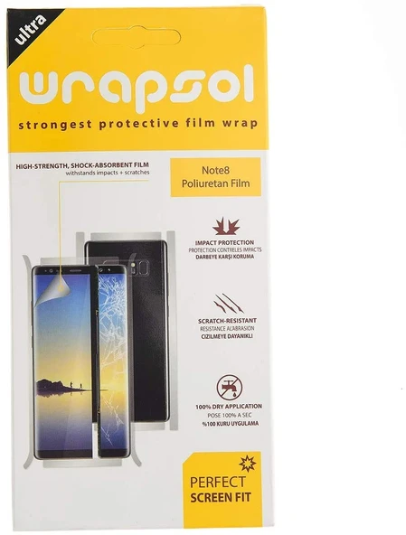Wrapsol Samsumg Galaxy Note 8 Ön | Arka Ekran Koruyucu Poliuretan ürün görseli 1