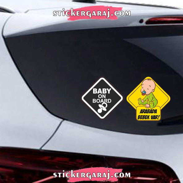 Arabada bebek var sticker ürün görseli 1