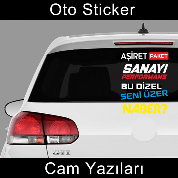 aşiret paket Cam yazıları sticker türkçe ürün görseli 1