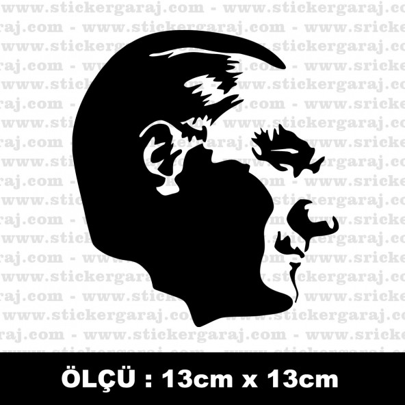 Atatürk silüet sticker 2 ADET ürün görseli 1