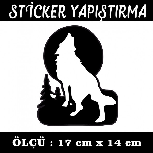 Ay kurt uluma sticker 2 ADET ürün görseli 1