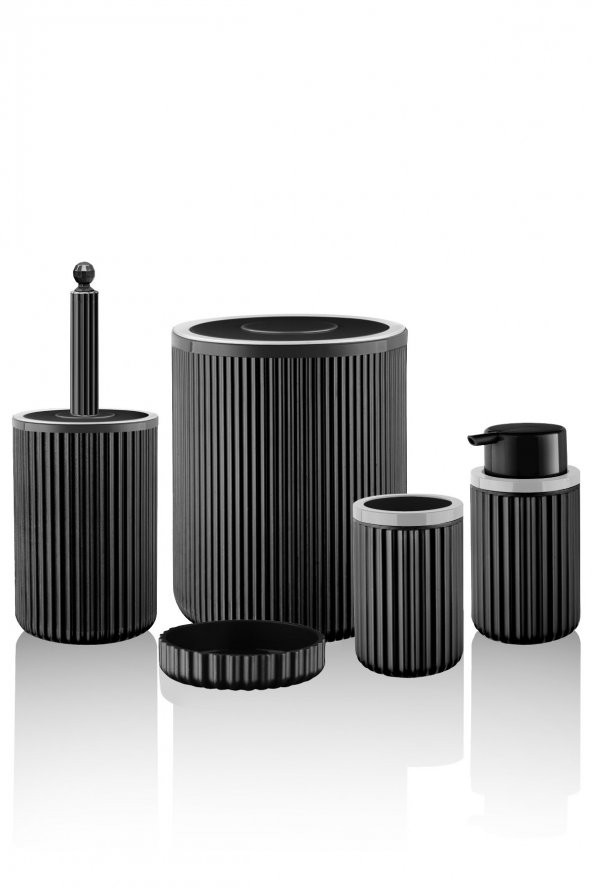5 Parça Banyo Set Siyah - Resim 2