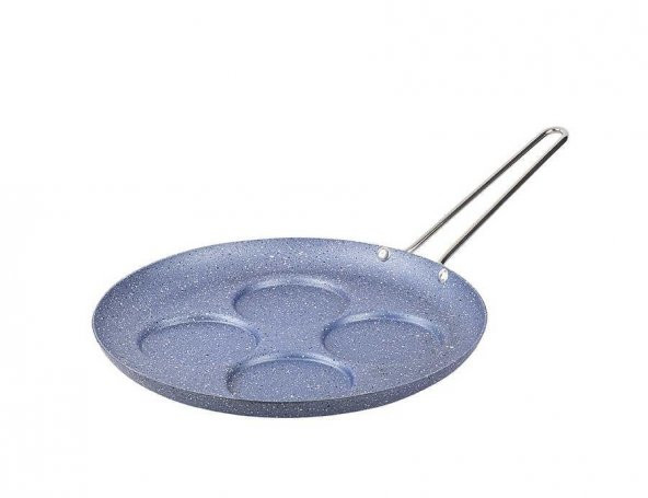 TANTİTONİ GRİ MAVİ RENK GRANİT PANKEK TAVASI 28CM-4 BÖLMELİ (ÇELİK KULP) ürün görseli 1