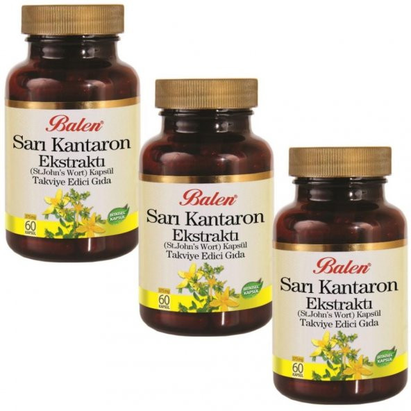 3 Adet- Balen Sarı Kantaron (St. John's Wort) Kapsül - 60 X 375 MG ürün görseli 1