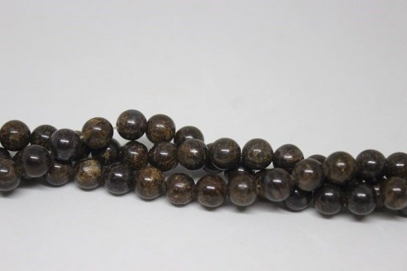 Bronzit Taşı YARIM Dizi 8mm (18cm uzunluğundadır) ürün görseli 1