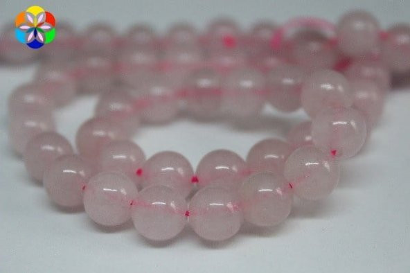Pembe Kuvars Taşı YARIM Dizi 8mm (18cm uzunluğundadır) ürün görseli 1