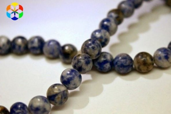 Sodalit Taşı YARIM Dizi 8mm (18cm uzunluğundadır) ürün görseli 1